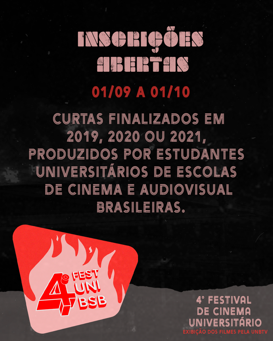 Inscrições abertas - IV Festival de Cinema Universitário