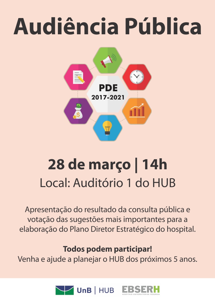 Audiência Pública do Plano Diretor Estratégico (PDE) do HUB-UnB