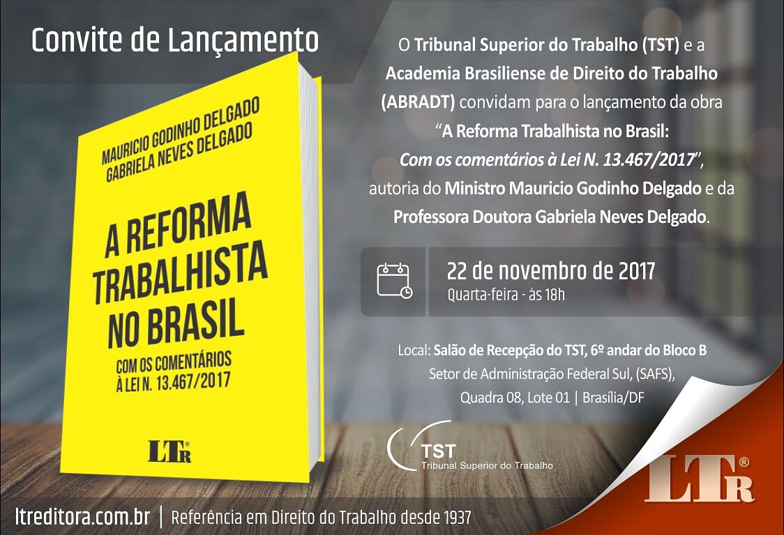 Lançamento: A Reforma Trabalhista no Brasil