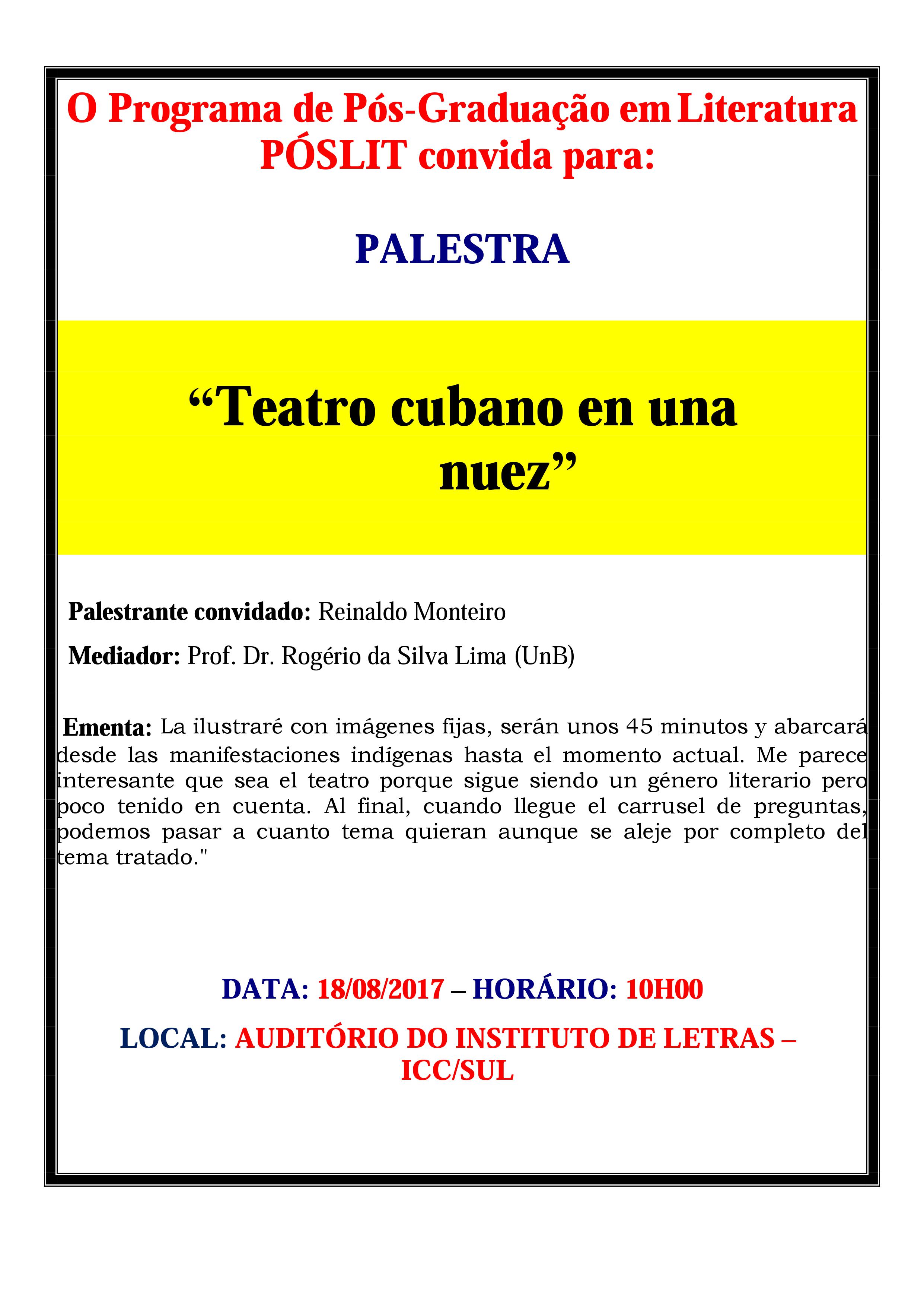Palestra: Teatro cubano en una nuez