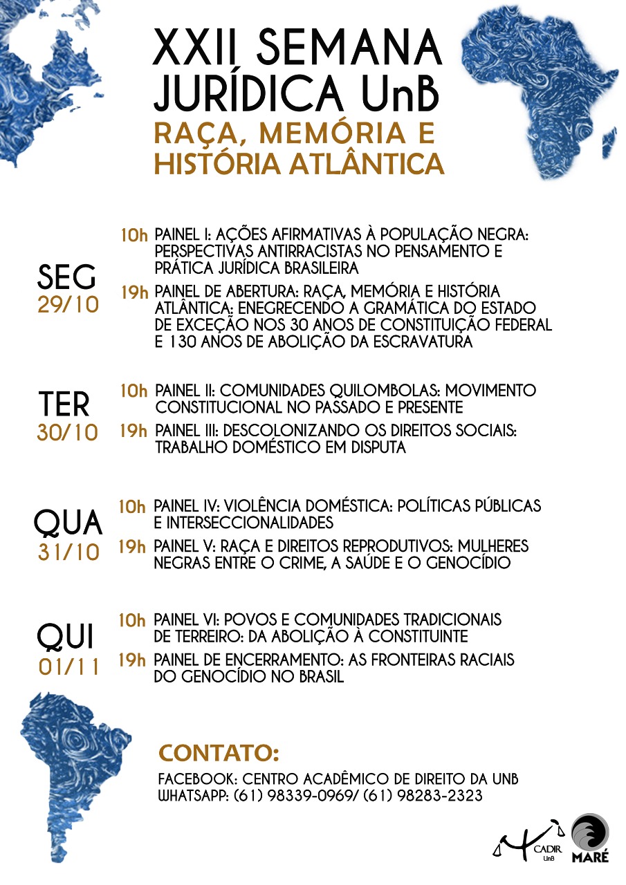 XXII Semana Jurídica FD UnB - Raça, Memória e História Atlântica