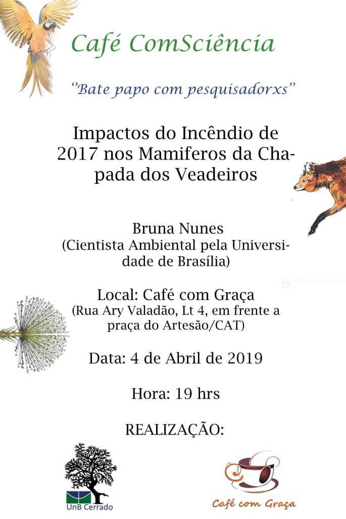 Impactos do incêndio de 2017 nos mamíferos da Chapada dos Veadeiros