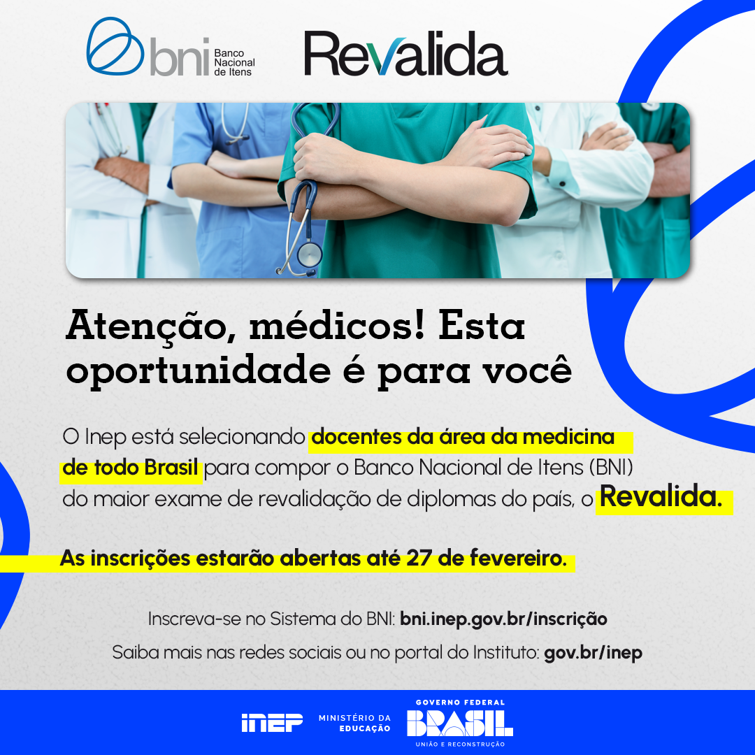 Seleção de docentes da Medicina para o BNI do Revalida