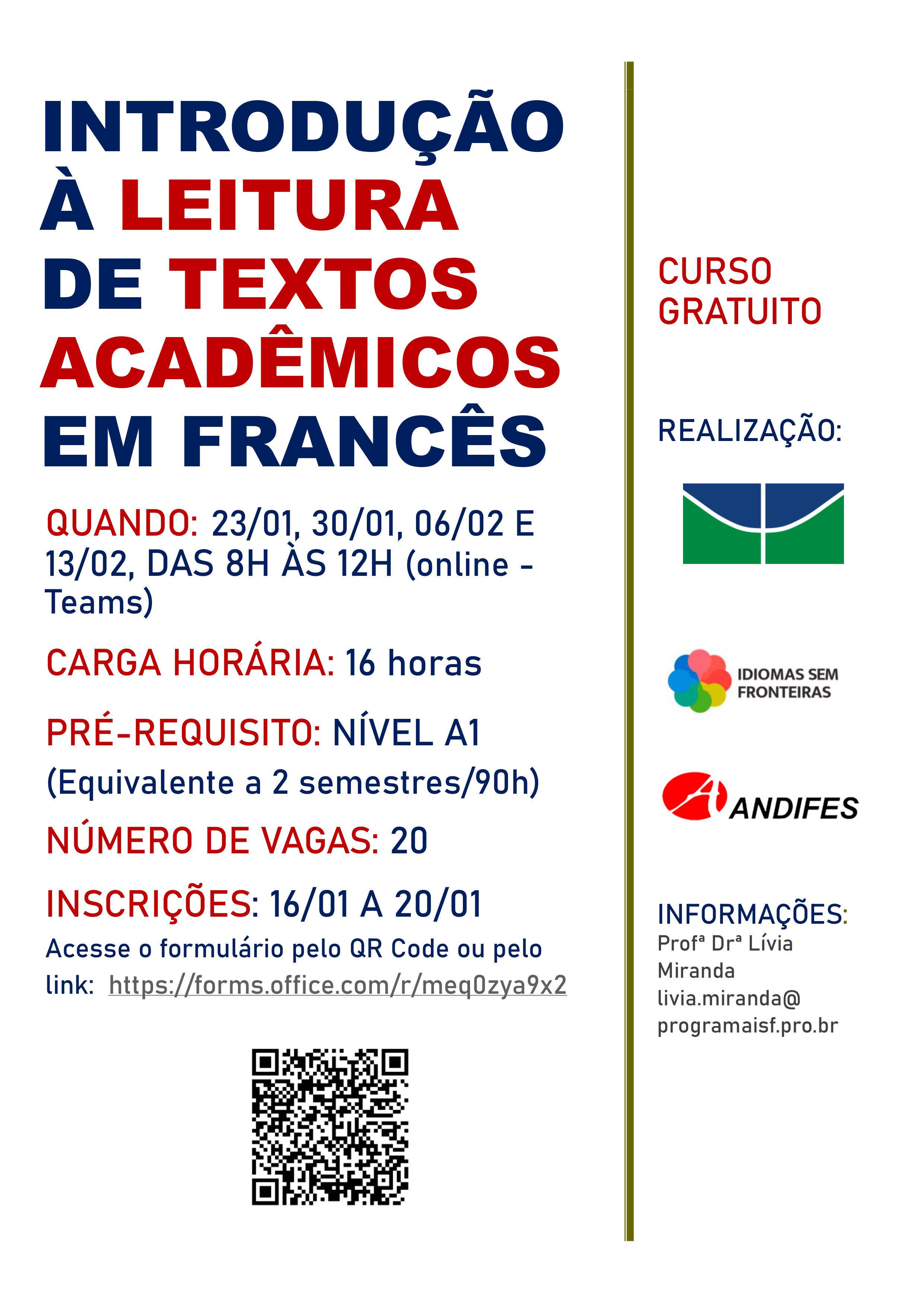 Introdução à leitura de textos acadêmicos em francês