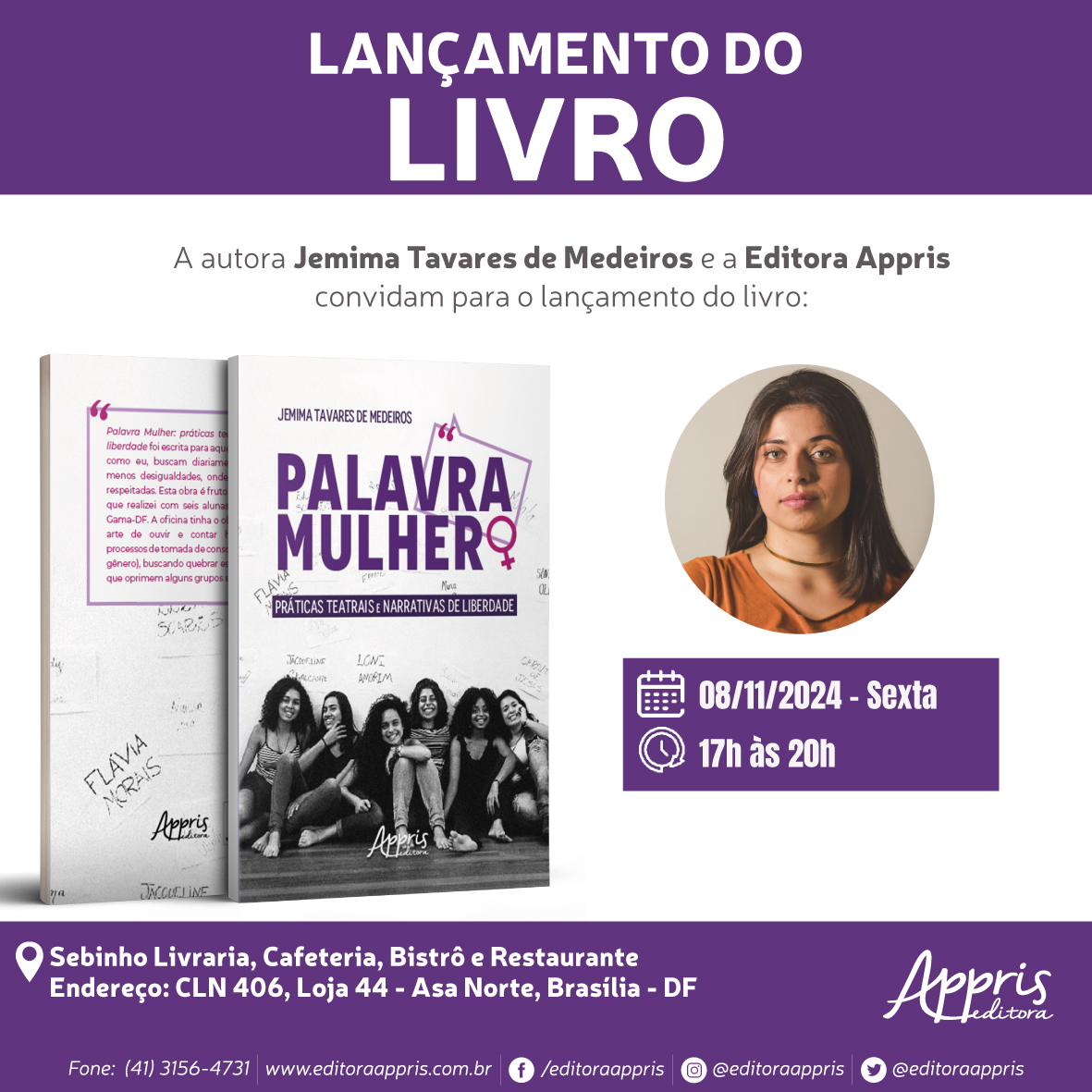 Livro Palavra Mulher: práticas teatrais e narrativas de liberdade