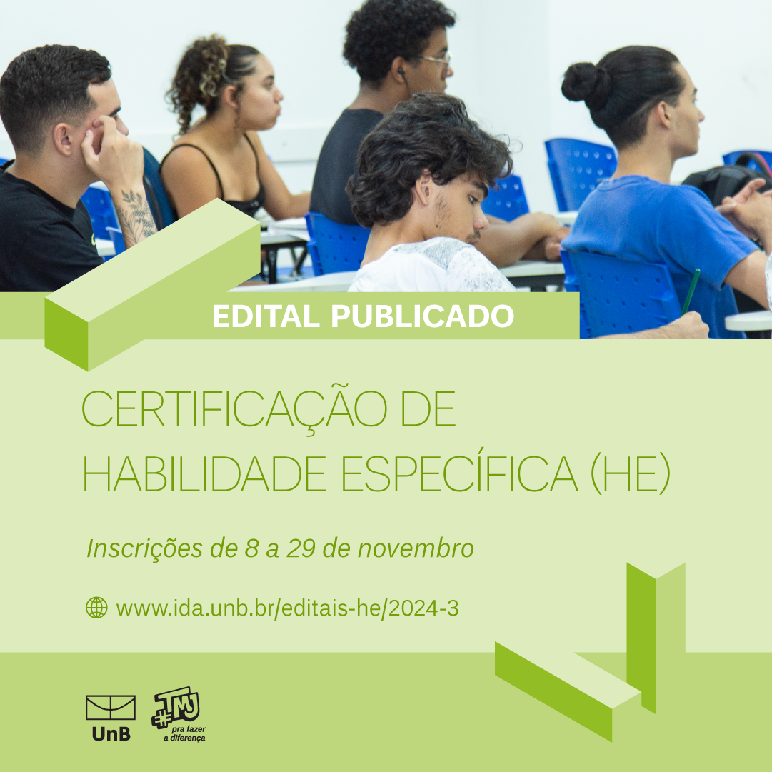 Inscrições para 3ª Certificação de Habilidade Específica de 2024