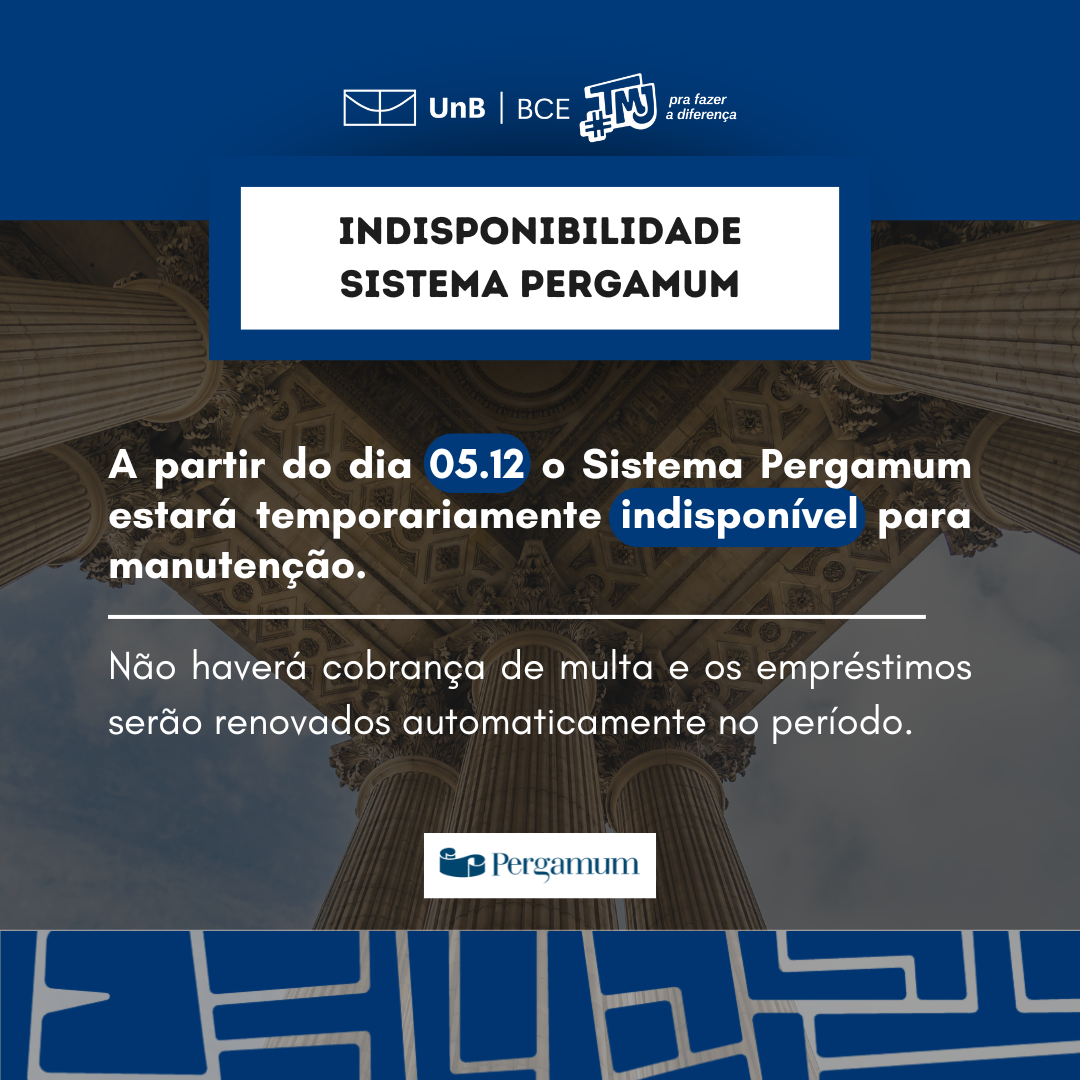 Indisponibilidade do Sistema Pergamum