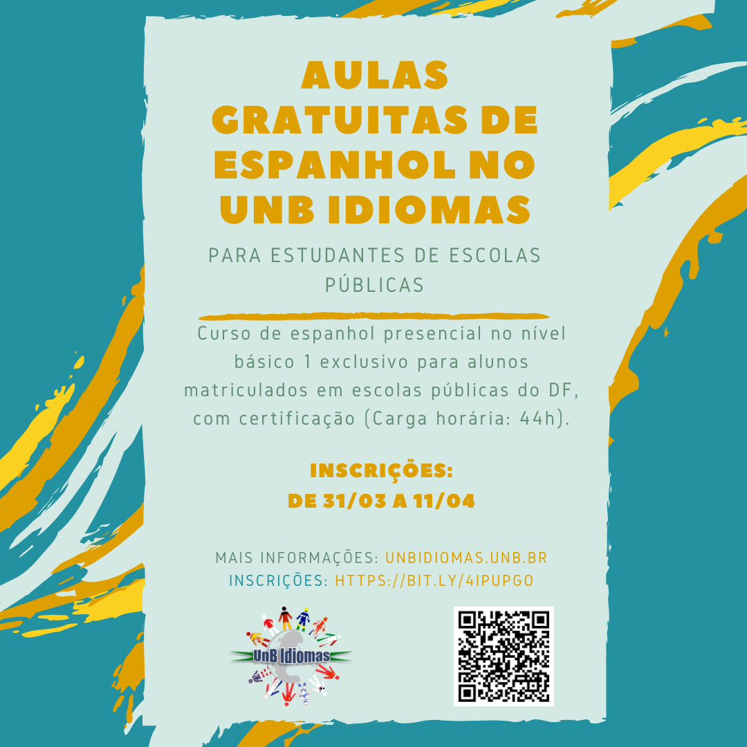 Curso de espanhol gratuito para estudantes de escolas públicas do DF