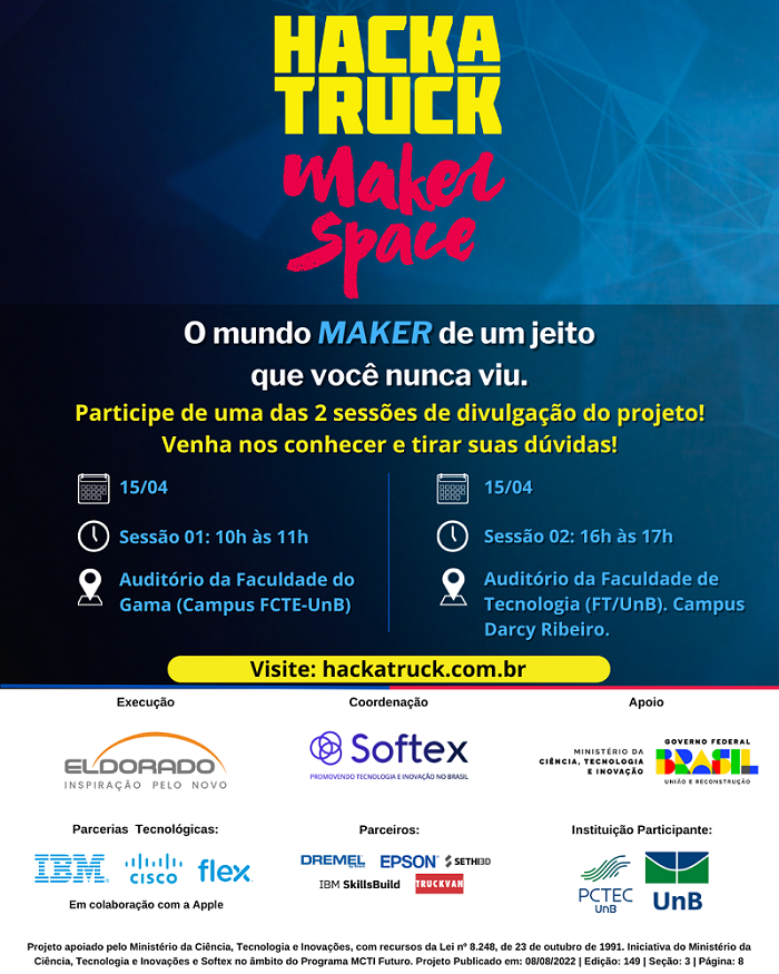 Sessões de divulgação do HackaTruck MakerSpace