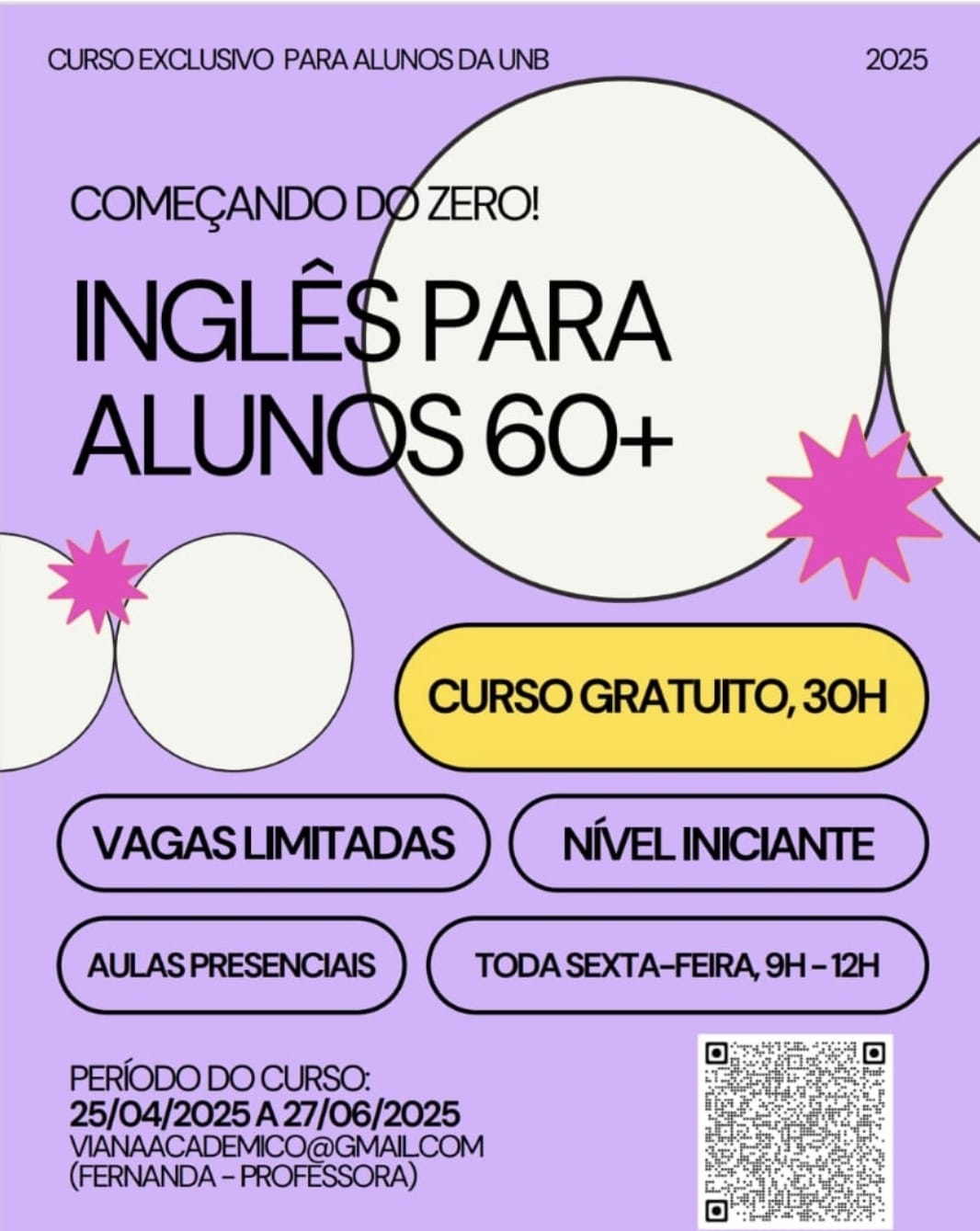 Curso | Inglês para estudantes da UnB com 60 anos ou mais