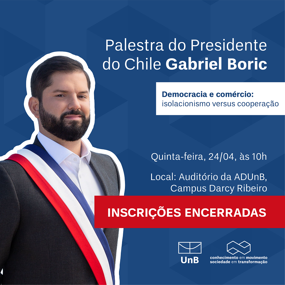 Palestra com o presidente do Chile, Gabriel Boric