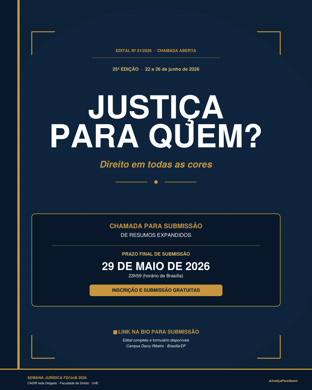 Submissão de trabalhos | 25ª Semana Jurídica da UnB