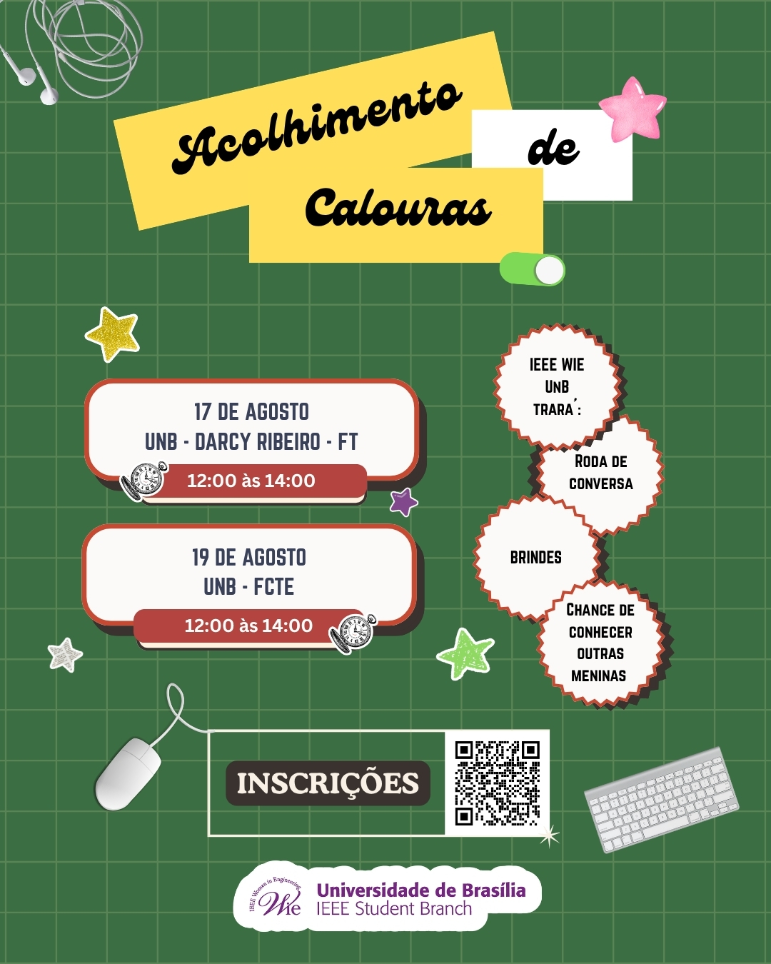 Boas-vindas 2º/2026 | Acolhimento de Calouras por IEEE WIE UnB