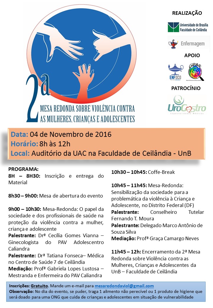 2ª Mesa Redonda sobre violência contra a mulher, criança e adolescente