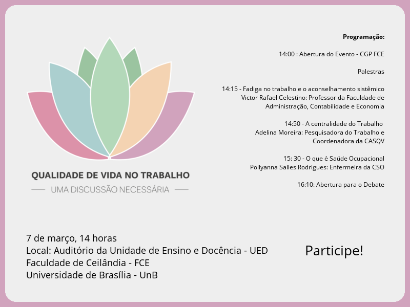 Palestras: Qualidade de Vida no Trabalho