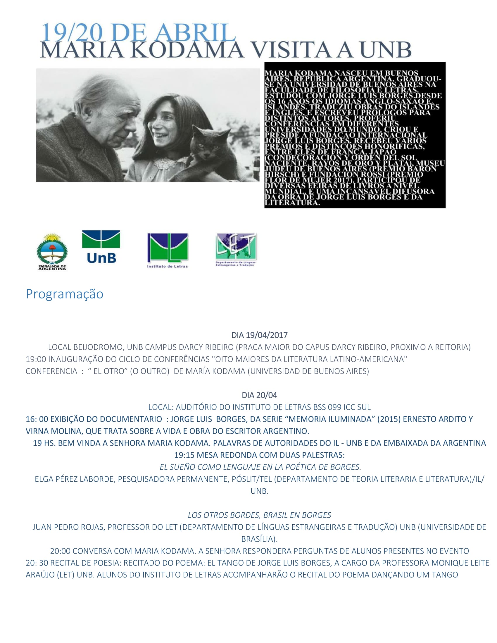 Maria Kodama Visita UnB