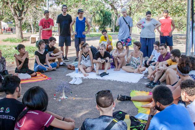 Roda das Minas abriu oportunidade para rapazes participarem do diálogo. Foto: Beto Monteiro / Secom UnB