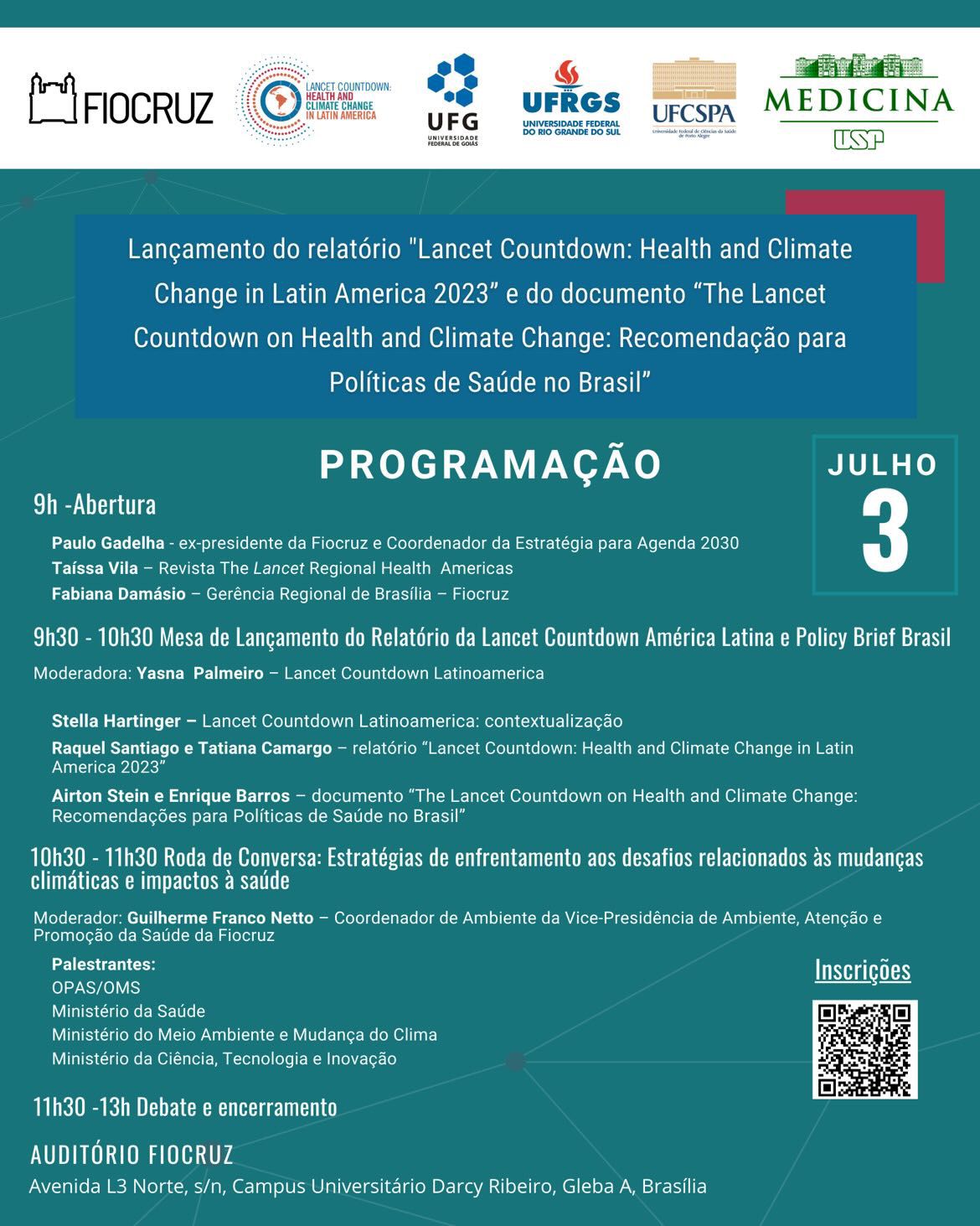 Lançamento do relatório Lancet Countdown América Latina e Policy Brief Brasil